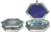 FULL MEENA WORK HEXAGONAL DRY FRUIT BOX(7.5
