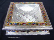 SILVER MEENAKARI DRY FRUIT BOX(10