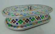 Oval Shape Pan Dan Oxidized Box(4.5