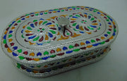 Oval Shape Pan Dan Oxidized Box(4.5