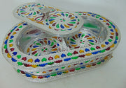 Oval Shape Pan Dan Oxidized Box(4.5