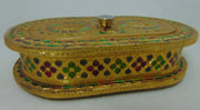 Oval Shape Pan Dan Oxidized Box(4.5