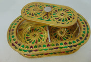 Oval Shape Pan Dan Oxidized Box(4.5