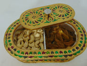 Oval Shape Pan Dan Oxidized Box(4.5