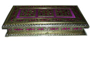STONE STUDDED OXIDIZED JEWELERY BOX  (13