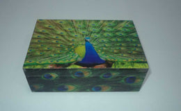 PEACOCK DIGITAL PRINT WOODEN BOX ( 6