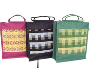 Big Vertical Bamboo Mat Jute Tote Bag