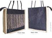 Bamboo mat decorative jute shopping bag