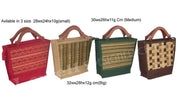 wooden Handle bamboo mat Jute Bag