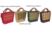 wooden Handle bamboo mat Jute Bag