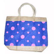 POLKA DOT JUTE BEACH BAG