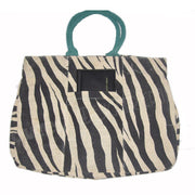 TIGER PRINT JUTE BEACH BAG