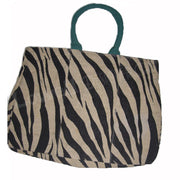 TIGER PRINT JUTE BEACH BAG