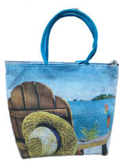 BEACH PRINT JUTE BAG