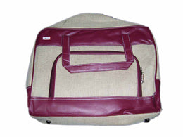 JUTE COTTON LEATHER LAP TOP BAG