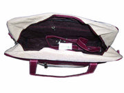 JUTE COTTON LEATHER LAP TOP BAG