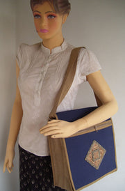 JUTE CANVAS SHOULDER BAG
