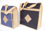 JUTE CANVAS SHOULDER BAG