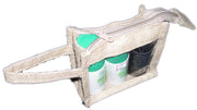 Pvc window Jute Cosmetic Bag
