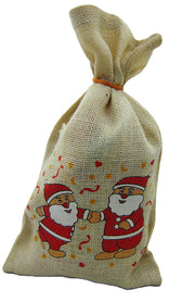 SANTA CLAUSE JUTE DRAWSTRING BAG