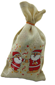 SANTA CLAUSE JUTE DRAWSTRING BAG