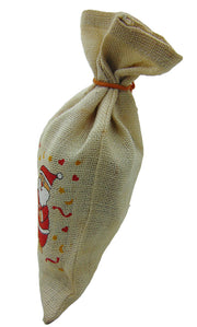 SANTA CLAUSE JUTE DRAWSTRING BAG
