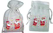 SANTA CLAUSE JUTE DRAWSTRING BAG