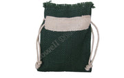 GREEN DRAWSTRING JUTE GIFT POUCH BAG