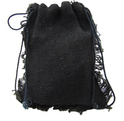 HAIRY JUTE DRAWSTRING POUCH BAG