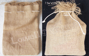 HAIRY JUTE DRAWSTRING  POUCH BAG