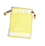 JUTE DRAWSTRING POUCH WITH BORDER