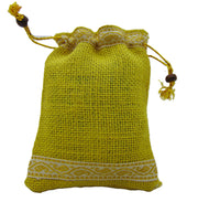 JUTE DRAWSTRING POUCH WITH BORDER