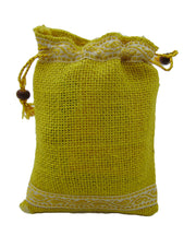 JUTE DRAWSTRING POUCH WITH BORDER