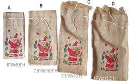 SANTA CLAUSE JUTE DRAWSTRING BAG