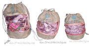 JUTE DRAWSTRING BAG WITH NET WINDOW