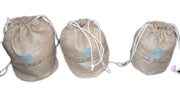 JUTE DRAWSTRING BAG WITH NET WINDOW