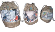 JUTE DRAWSTRING BAG WITH NET WINDOW
