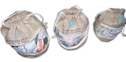 JUTE DRAWSTRING BAG WITH NET WINDOW
