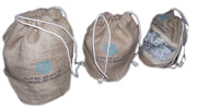JUTE DRAWSTRING BAG WITH NET WINDOW