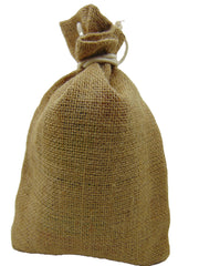 SANTA CLAUSE PRINT JUTE DRAWSTRING BAG