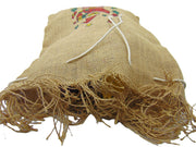 SANTA CLAUSE  HAIRY JUTE DRAWSTRING BAG