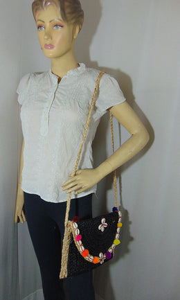 Hand woven Jute fiber clutch bag