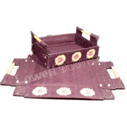 RECTANGLE SUNFLOWER JUTE TRAY