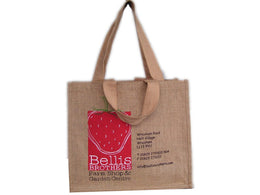 Cherry Print Jute Promotional Bag