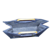JUTE PRINTED BAG WITH CANE HANDLE