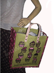 PRINTED JUTE SHOPPING BAG
