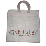PATCH EMBROIDERY JUTE SHOPPING BAG