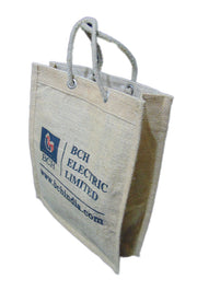 Eyelid handle Print Jute  Carry Bag