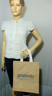 Niwar handle Print Jute  Carry Bag