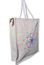 Mandala print Jute  Tote Bag